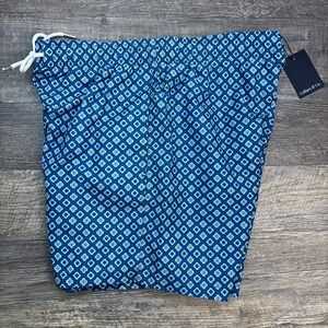 Collars and & Co Men's Medium Swim Trunks Blue Coast Shorts Swimwear NEW